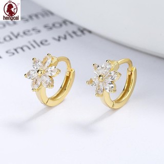Bông Tai Hoa Zircon Mạ Vàng 18K - Phù Hợp Da Nhạy Cảm