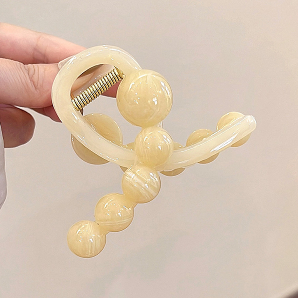 Kẹp Móng Vuốt Tóc Nữ Có Hạt Tròn, Chống Trơn Trượt Phù Hợp Tóc Dày Và Mỏng