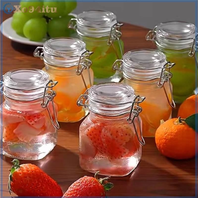 XOITU 50 / 100ml Chai Thủy Tinh Kín Bình Cho Nhà Bếp Thực Phẩm Dưa Hấu Trái Cây Đóng Hộp Trong Suốt Miệng Lớn Mứt Chai Bảo Quản Bình Hộ Gia Đình VN