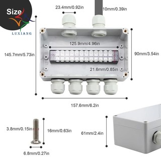 [luxiang.vn] 1 Hộp Nối Chống Thấm Nước IP66 Nhựa Trắng Đường Kính Dây 4-8 mm