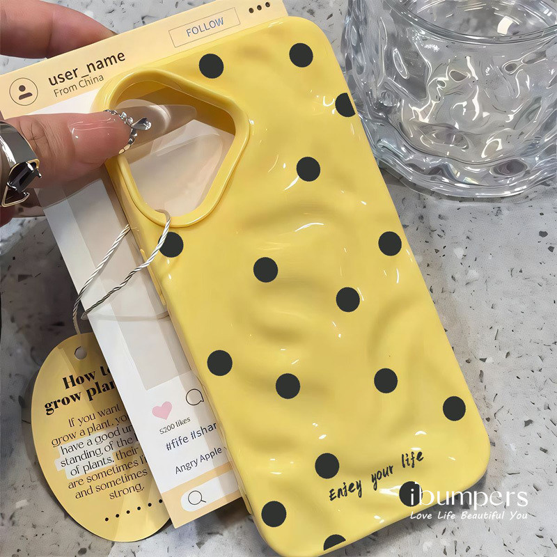 Ibumpers Vibrant Chấm Bi Họa Tiết Meteorite Ốp lưng iPhone 11 12 13 14 15 16 Pro Max Mỏng Silicon Ốp Lưng Mềm Chống Sốc