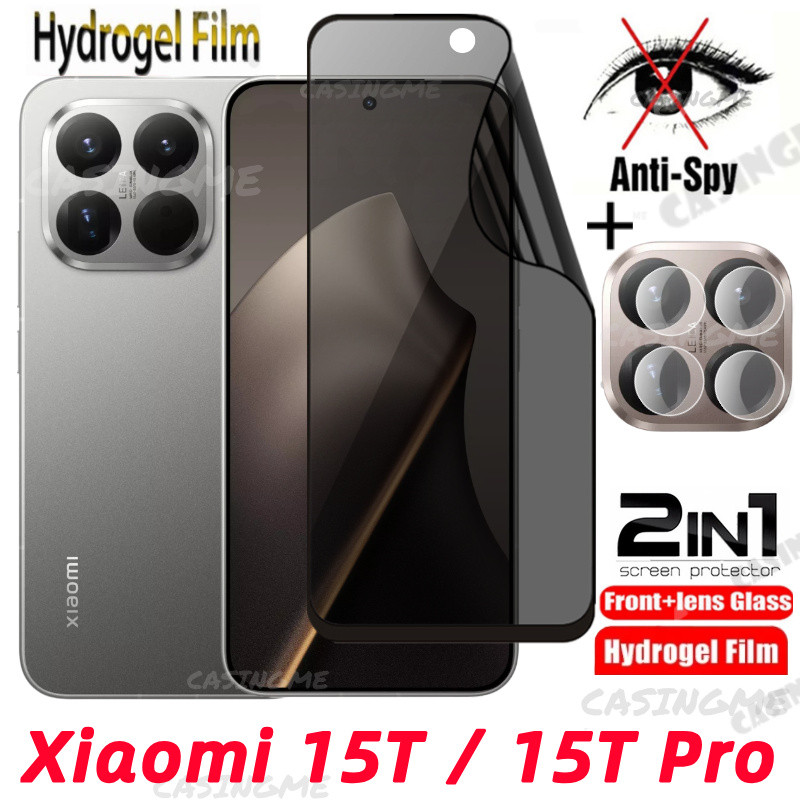 Xiaomi 15T 15TPro 2025 Soft Privacy Hydrogel Film Chống gián điệp Full Cover Bảo vệ màn hình Chống Peek Phim riêng tư cho Xiaomi 15T 15T 15T 15 T T T15 15TPro Pro 5G Phim bảo vệ Camera sau