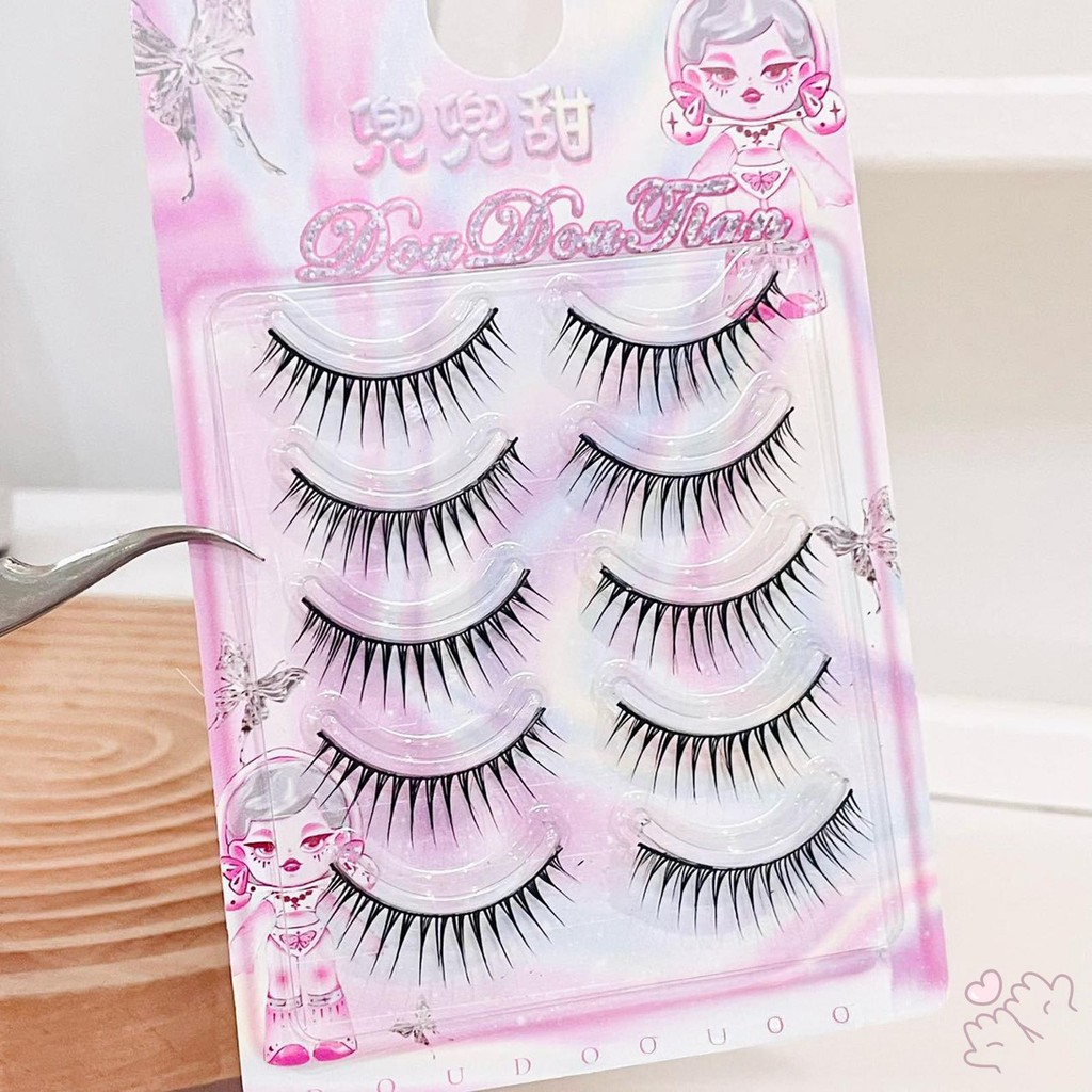 IOIIK 5 cặp-- DIY Cosplay Wispy Dải Lông Mi Người Phụ Nữ DIY Anime Full Dải Lông Mi Cho Làm Đẹp Mắt Cosplay DIY Trang Điểm