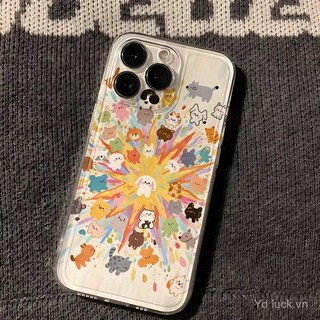 Ốp điện thoại trong suốt hình động vật nhỏ hoạt hình dễ thương Puppy Big Bang Thích hợp cho iPhone 17promax 16pro 15 14promax 13pro 17pro 16plus 15pro 14 8plus Vỏ điện thoại chống sốc chống mồ hôi
