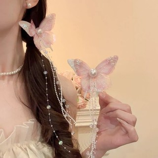 Kẹp tóc ribbon bướm style Trung Quốc, mặt dây chuyền ribbon dài, mũ nón thanh lịch và phù hợp cho nữ