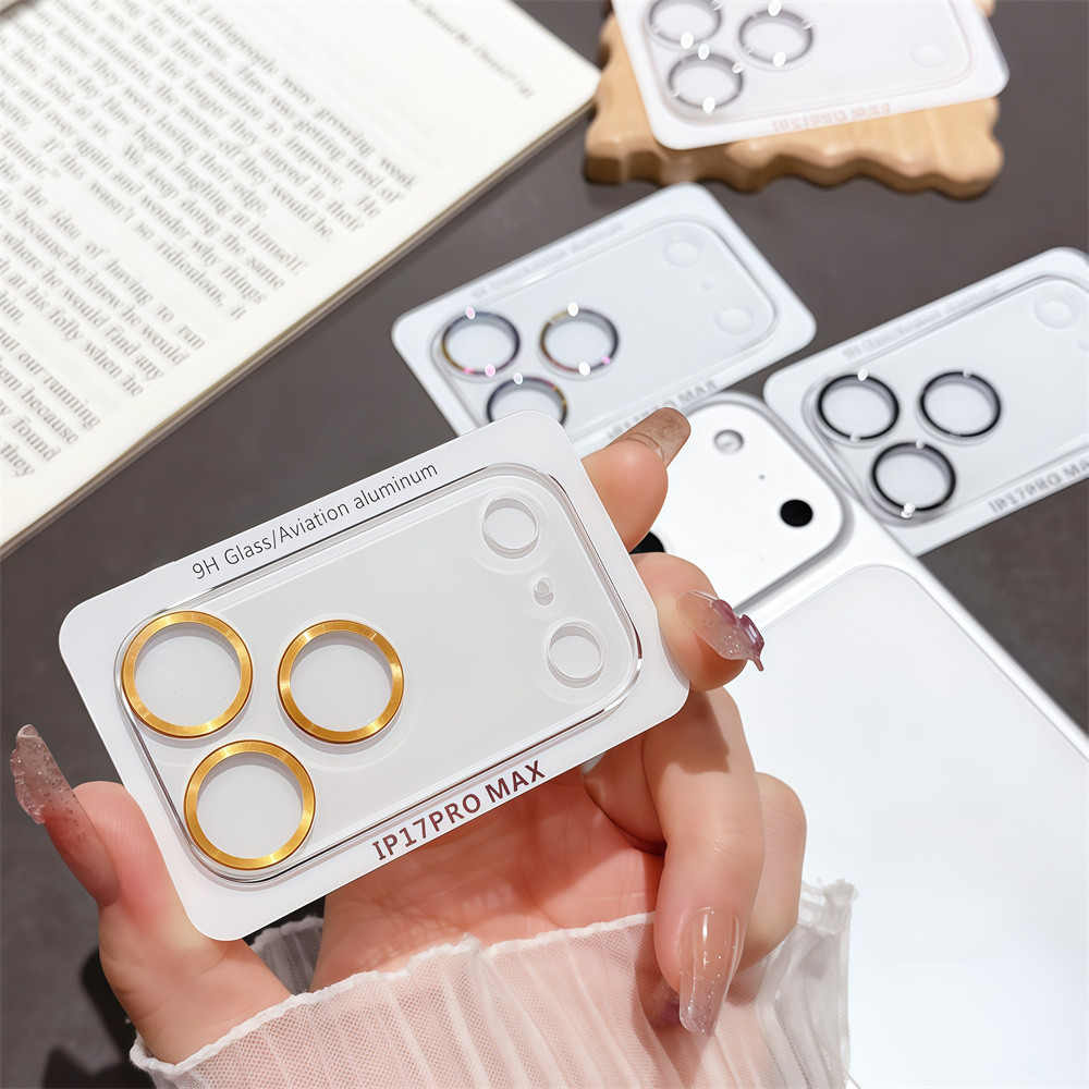 Phim bảo vệ ống kính máy ảnh trong suốt họa tiết CD tích hợp cho iPhone 17 16 15 13 14 Pro Max Air 15 16 plus Phim bảo vệ màn hình ống kính cho ống kính máy khoan flash