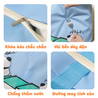 Túi Đựng Chăn Màn Cỡ Lớn Hoạ Tiết Dễ Thương MAISON, Túi Đựng Đồ Đa Năng Kèm Quai Xách Chất Vải Oxford Chống Thấm Nước