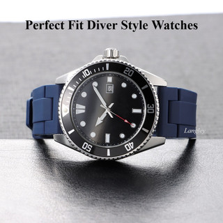 Cao Cấp Cong End FKM Fluoro Dây Đeo Đồng Hồ Cao Su Cho Seiko 5 Diver Oyster Sea Master Tuna Samurai 20mm 22mm Arc Flat End Silicone Watchband Thay Thế Nam Nữ Vòng Tay