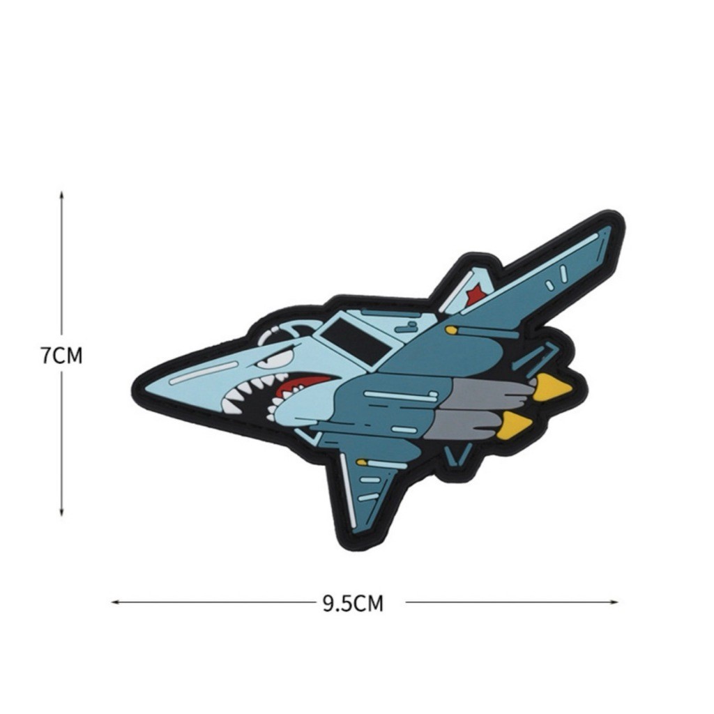 Patch_velcro cao su PVC hình máy bay và trực thăng dán ba lô_túi xách