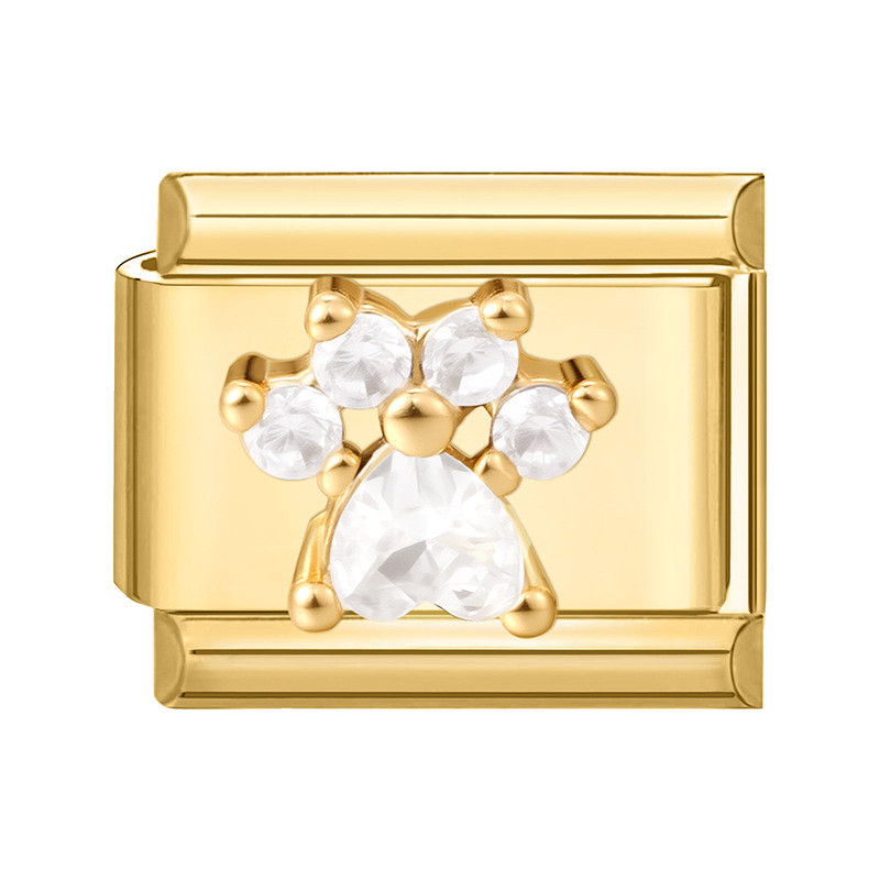 Mô-đun nối sáng tạo màu vàng với đá zircon micro-dát, phụ kiện trang sức cho vòng tay