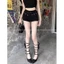 Sibyte- Quần Short Jeans Đen Siêu Ngắn Phối Đinh Tán Phong Cách Mỹ Thiết Kế Tôn Dáng Hot Trend Cho Nàng Cá Tính