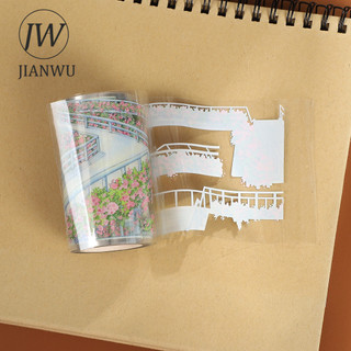 JIANWU 70mm * 500cm Vintage Cây Hoa Người Đi Bộ Cầu Chất Liệu Cắt Băng PET Phong Cảnh Sáng Tạo DIY Tạp Chí Văn Phòng Phẩm