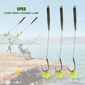 TOPTOOLCX 5 chiếc Móc giàn khoan tóc câu cá, Pesca 3 # -10 # Móc câu cá chép, Thiết bị 2025 Giàn khoan cá chép có sẵn mồi câu cá