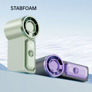 Quạt Để Bàn STABFOAM, Quạt Cầm Tay Turbo Mini Tốc Độ Cao Sạc USB, Màn Hình LED Di Động 120 Cài Đặt Có Thể Điều Chỉnh Quạt Turbo Ngoài Trời