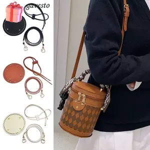 GAVESTO cho túi dệt kim, Túi dài bằng da PU thủ công DIY, Túi móc thời trang Đáy thủ công Túi đựng chất liệu màu trơn