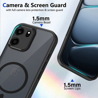 Ốp Điện Thoại Từ Tính Màu Đen Cho OnePlus Nord CE6 CE5 Ace 6 6T 5 Pro Ultra Racing Bốn Góc Túi Khí Chống Rơi Vỏ Bảo Vệ A012