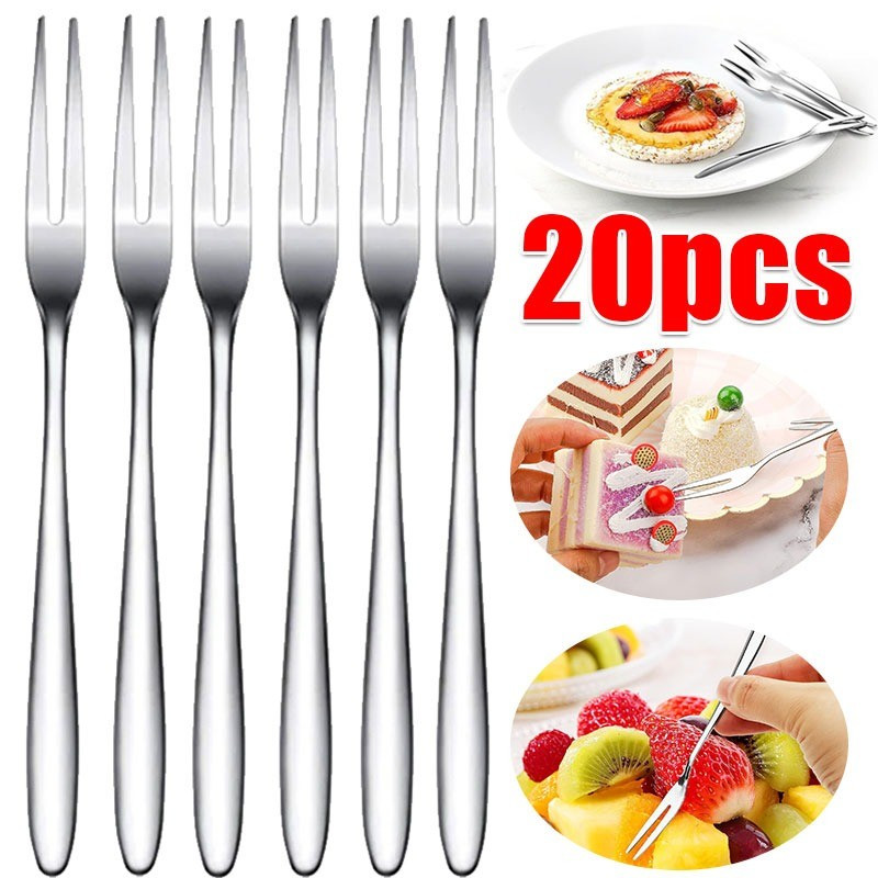 5 / 10 / 20 Cái Dĩa Trái Cây Bằng Thép Không Gỉ / Mini Snack Món Tráng Miệng Bánh Nĩa / Nhà Bếp Sáng Tạo Flatware