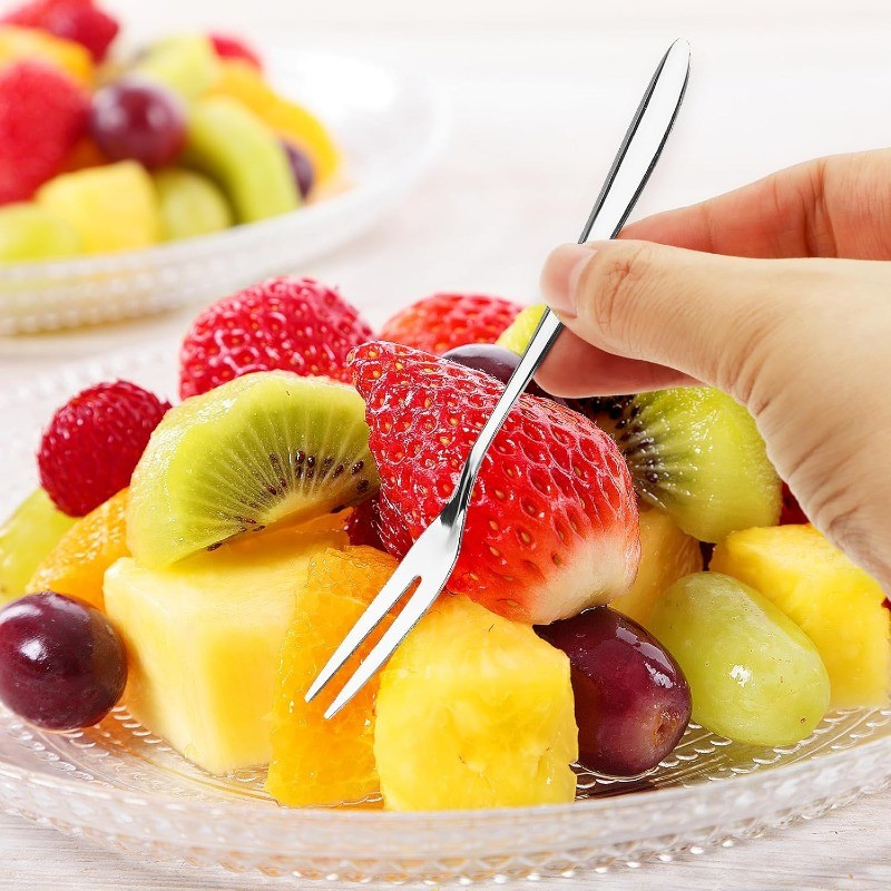 5 / 10 / 20 Cái Dĩa Trái Cây Bằng Thép Không Gỉ / Mini Snack Món Tráng Miệng Bánh Nĩa / Nhà Bếp Sáng Tạo Flatware