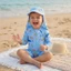 Bộ đồ bơi bảo vệ phát ban cho bé trai 3M-3Y có mũ Bộ đồ bơi dài tay in hình sinh vật biển