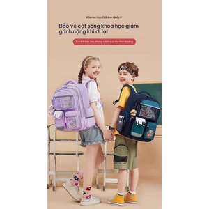 Kids' School Bag with Spine Protection, Suitable for Boys and Girls, Pressure Relief and Water Repellent
