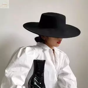 AWNGD Nữ Flatcap, Mũ nỉ cổ điển phong cách Hepburn, Nhà thờ mũ Panama rộng vành màu trơn kiểu Pháp