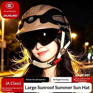 QMP Xe Máy Điện Mũ Bảo Hiểm Unisex Mùa Hè Chống Nắng Cửa Nửa Mũ Bảo Hiểm Nhẹ Bốn Mùa Mũ Bảo Hiểm Thoáng Khí