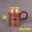 WANYEDI Moscow Water Mule, Tay cầm dệt dung tích 400ml Cốc đồng nguyên chất, Thiết kế dày dặn Bộ đồ ăn cấp thủ công Moscow Mule Cup Sử dụng tại nhà