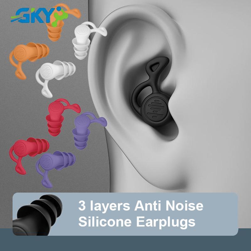 GKY 1 Cặp Nút Tai Silicon Chống Tiếng Ồn Bơi Tai Cắm Cách Ly nhiễu Cho Công Việc Ngủ Lướt Softfort Bảo Vệ Tai GKY