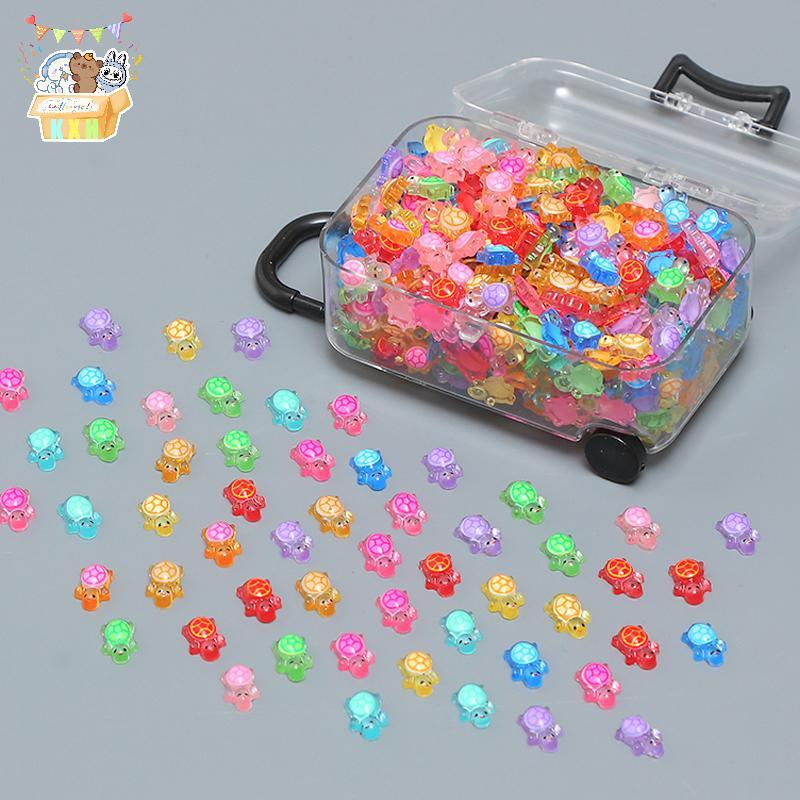 [KXH] 100 Chiếc Hoạt Hình 3D Dạ Quang Rùa DIY Dopamine Màu Mini Nhựa Động Vật Phát Sáng Đêm Thu Nhỏ Các Bức Tượng Nhỏ Trang Trí Vườn Cổ Tích ELWW