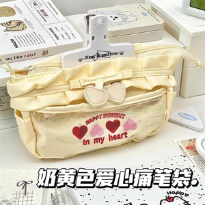 Ya Túi Bảo Quản Dung Tích Trái Tim Tình Yêu Cao Vàng Lớn Niche Giá Trị Tương Tự Như Sữa Sinh Viên Túi Văn Phòng Phẩm Loại Bút