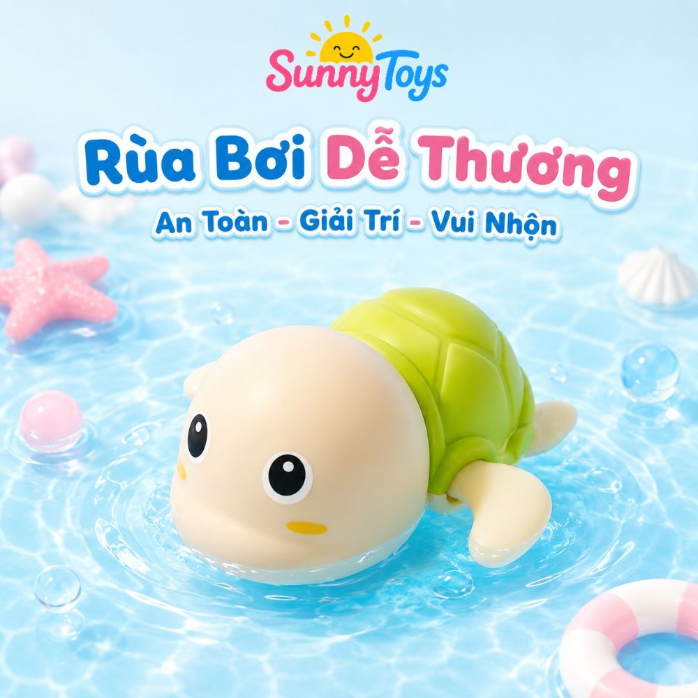 Bộ Thú Bơi Nhà Tắm 5 Món SunnyToys - Rùa, Cua, Cá, Vịt Cho Bé Tắm Vui Mỗi Ngày