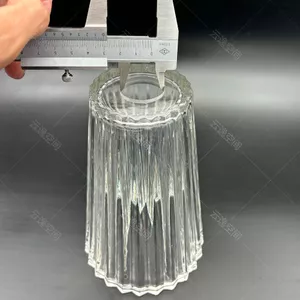Chụp Đèn Sọc Côn Sọc Dọc Lỗ Nhỏ E14 Giá Đỡ Đèn 11 * 18 Trong Suốt Châu Âu Pháp Kính DIY Chụp Đèn Vỏ AUQR