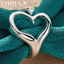 URMYLADY Bạc 925 Trái Tim Charm Nhẫn Nữ Cưới Đính Hôn Trang Sức Thời Trang