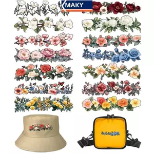 MAKY 7 / 14 Cái Miếng Dán Truyền Nhiệt Hoa Đẹp Trên Quần Áo Dễ Dàng Cắt Nhiệt Vinyl Truyền Nhiệt Cho Búp Bê Quần Áo Có Thể Giặt Đồ Thủ Công Tự Làm VN