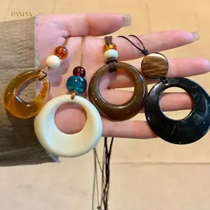 PNPIA- Dây dệt hình tròn màu nâu Nelace Nữ Tối giản Thời trang tông màu lạnh Phong cách cổ điển Chất liệu nhựa Nelace Phụ kiện
