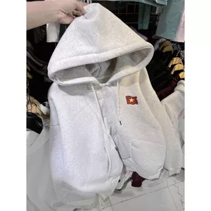 ÁO KHOÁC NỈ TẦU KHOÁ KÉO FORM RỘNG DÁNG DÀI UNISEX MÀU XÁM TIÊU--chaggg