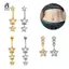 Nhẫn buộc bụng hình ngôi sao pha lê bằng thép không gỉ Dainsty Zircon rốn Nhẫn xỏ khuyên bụng Đồ trang sức cơ thể Mới