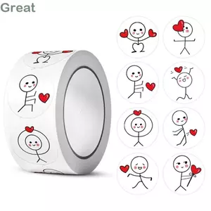 TUYỆT VỜI 500 Chiếc Nhãn Dán Tình Yêu, Quà Cưới Hoạt Hình Phần Thưởng Miếng Dán Cuộn, Niêm Phong Di Động Thêu Sò Trang Trí Phong Bì Sinh Viên Văn Phòng Phẩm Ngày Lễ Tình Nhân