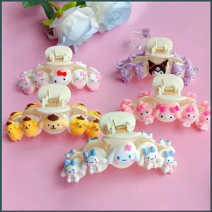 YT4 Sanrio Kuromi PomPomPurin Cinnamoroll Giai Điệu Dễ Thương Kẹp Tóc Học Sinh Hoạt Hình Đồ Trang Trí Nhựa Dễ Thương