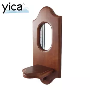 Gương treo tường YICA, Treo tường Giá đỡ nến hương liệu cổ điển, Kệ gỗ nguyên khối Trang trí tường