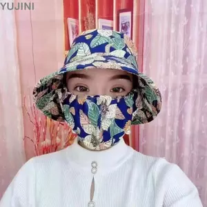 Mũ làm việc nông nghiệp YUJINI, Khăn choàng bảo vệ cổ Mũ hái trà, Bán chạy Vành rộng chống tia cực tím Mũ ngư dân Quà tặng