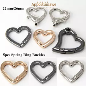 IAPPORTUNIA 5 chiếc Khóa vòng lò xo, Carabiner trái tim bạc vàng đen, Ví cổng mạ chất lượng cao Túi xách khóa