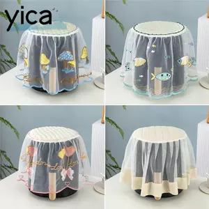 Vỏ Nồi Cơm YICA, Vỏ Bụi Nồi Chiên Không Khí Ren Phong Cách Mục Vụ, Thiết Bị Tròn Tinh Tế Vỏ Chống Bụi Nồi Chiên Không Khí