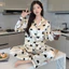 Phụ Nữ Dài Tay In Hoa Bộ Váy Ngủ Thiết Kế Thanh Lịch Loungewear Cho Trong Nhà Hàng Ngày Nghỉ Giải Trí Tại Nhà Dịp