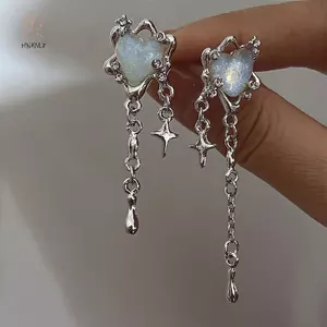 HNKMP Goth Trái Tim Thả Bông Tai Nữ Cô Gái Vintage Thẩm Mỹ Trái Tim Bông Tai Hợp Thời Trang Y2K Phụ Kiện Trang Sức.