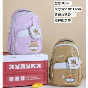 Balo Học Sinh Capybara Cao Cấp - Chống Thấm, Nhiều Ngăn Tiện Lợi & Túi Đeo Mini Dễ Thương!