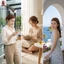 Băng đô buộc tóc ren rộng dành cho nữ Mũ nón co giãn thoải mái với phong cách cổ điển ngọt ngào