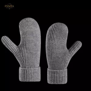 PNPIA- Găng Tay Dệt Kim Mới Mùa Đông Hai Lớp Nhung Thiện Ấm Bao Găng Tay Găng Tay Ngón Tay