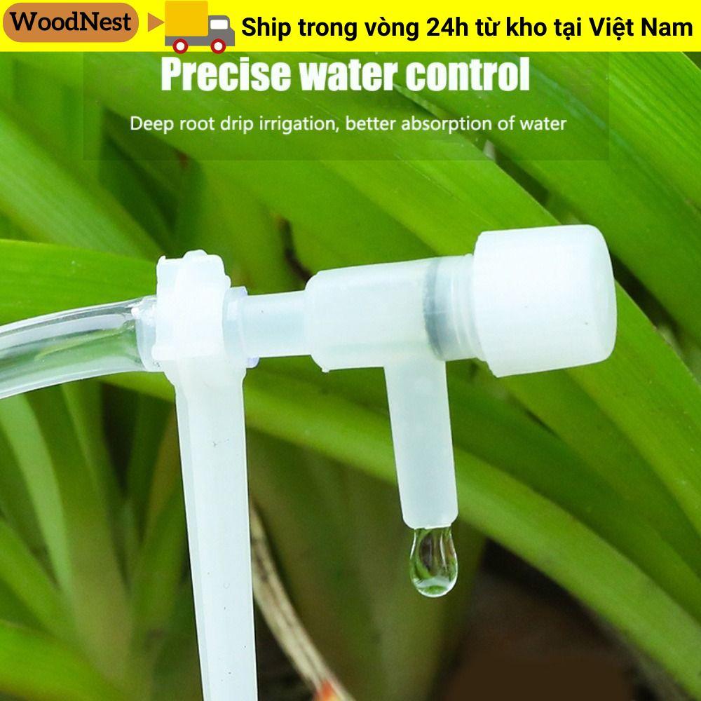 Hệ thống tưới cây trồng WOODNEST, Bộ tưới nhỏ giọt vườn 10 / 20 / 30M có thể điều chỉnh, Ống 4 / 7mm nhà kính có van điều chỉnh Thiết bị tưới cây trồng trong chậu