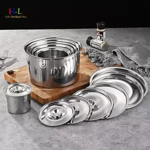 HL 10-26cm Nắp Nồi Tròn Thiên Inox Nắp Nồi Thay Thế Đa Năng Nhà Bếp Nắp Thực Phẩm Đồ Dùng Nhà Bếp LMWU